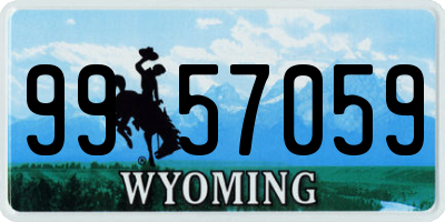 WY license plate 9957059