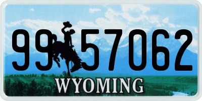 WY license plate 9957062