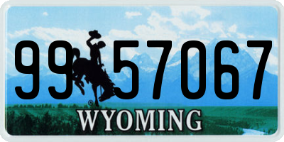 WY license plate 9957067
