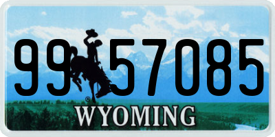 WY license plate 9957085