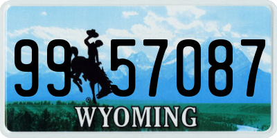 WY license plate 9957087