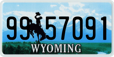 WY license plate 9957091