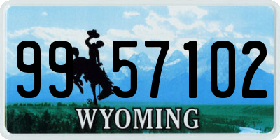 WY license plate 9957102