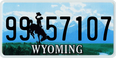 WY license plate 9957107