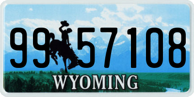 WY license plate 9957108