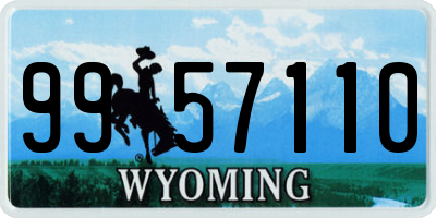 WY license plate 9957110