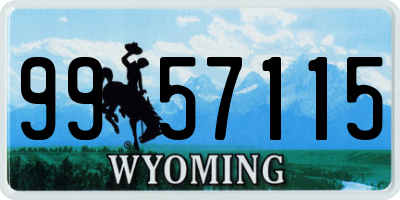 WY license plate 9957115