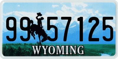 WY license plate 9957125