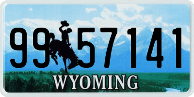 WY license plate 9957141