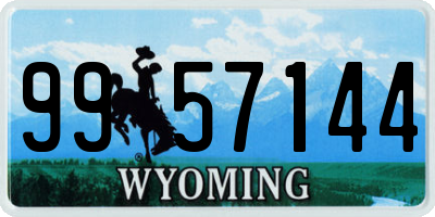 WY license plate 9957144