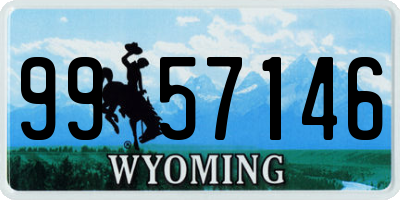 WY license plate 9957146