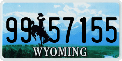 WY license plate 9957155
