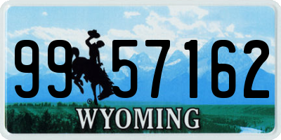 WY license plate 9957162