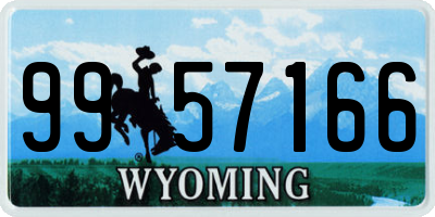 WY license plate 9957166