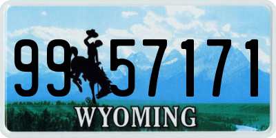 WY license plate 9957171
