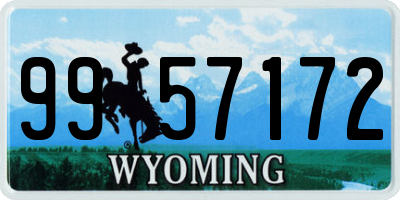 WY license plate 9957172