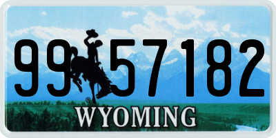 WY license plate 9957182
