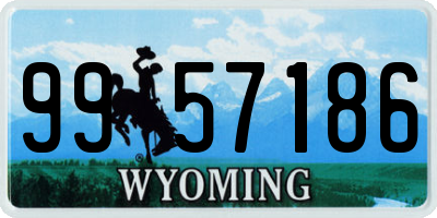 WY license plate 9957186