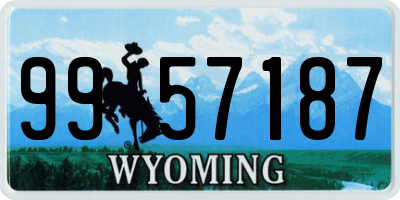 WY license plate 9957187