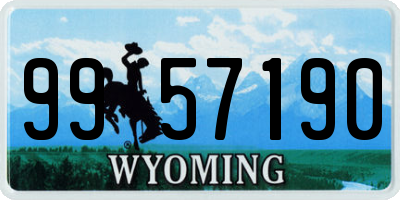 WY license plate 9957190