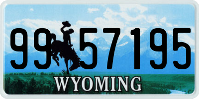 WY license plate 9957195