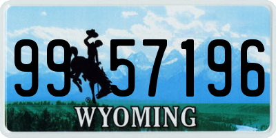 WY license plate 9957196