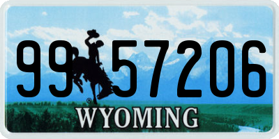 WY license plate 9957206