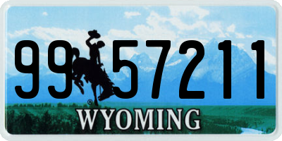 WY license plate 9957211