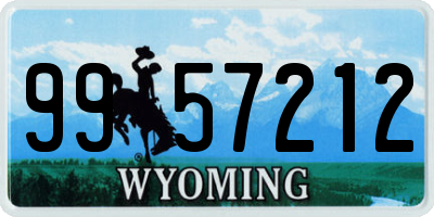 WY license plate 9957212