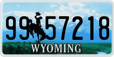 WY license plate 9957218