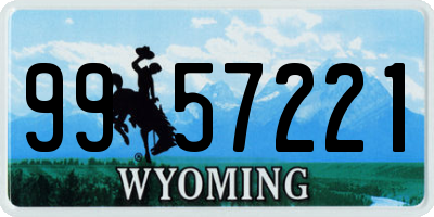 WY license plate 9957221