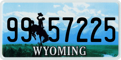 WY license plate 9957225