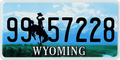 WY license plate 9957228