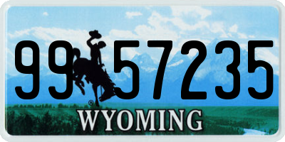 WY license plate 9957235