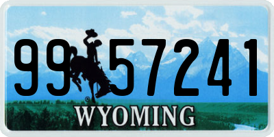 WY license plate 9957241