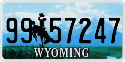 WY license plate 9957247