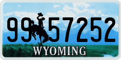 WY license plate 9957252