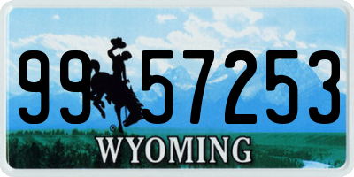 WY license plate 9957253