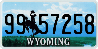WY license plate 9957258