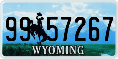WY license plate 9957267