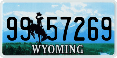 WY license plate 9957269