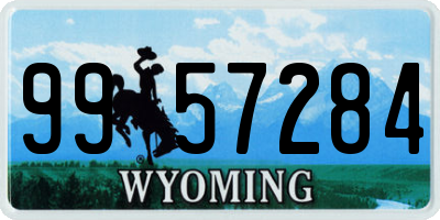 WY license plate 9957284