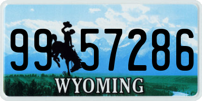 WY license plate 9957286