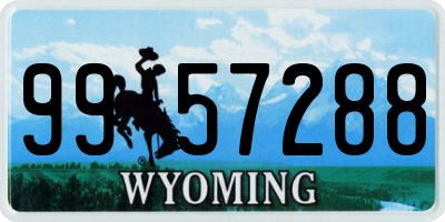 WY license plate 9957288