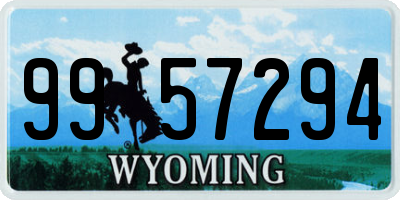 WY license plate 9957294
