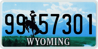 WY license plate 9957301