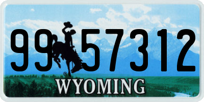 WY license plate 9957312