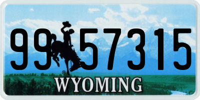 WY license plate 9957315
