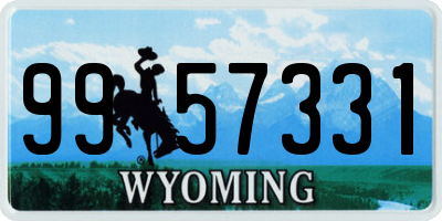 WY license plate 9957331