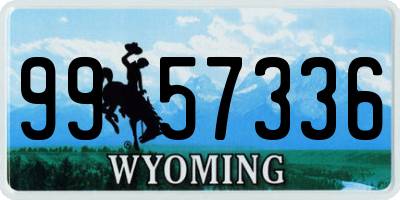 WY license plate 9957336